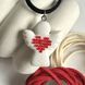 Янгол серце червоне на чорному шнурочку 431 фото 3