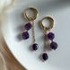 Сережки трансформери з натурального аметисту 1092 фото 1