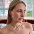 Кришталеве кольє з сердечком прозоре в золоті