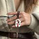 Баранець з червоною квіткою на чорному шнурочку 1110 фото 4