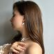 Сережки з горлицею та фурнітурою золотого кольору 715 фото 2